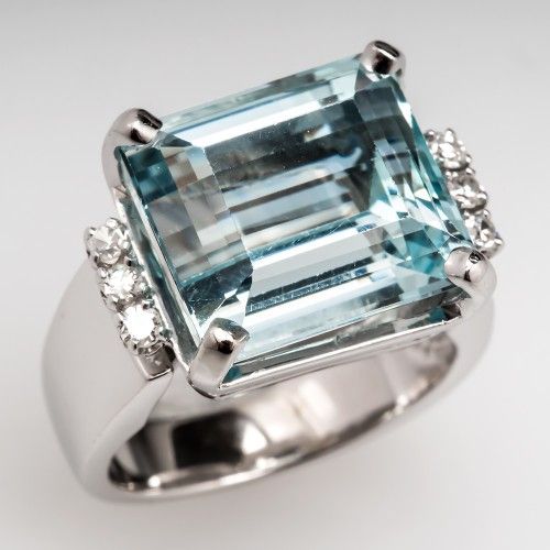 Vintage Aquamarin Silver Ring