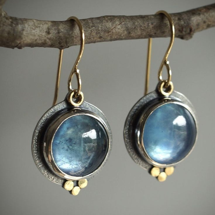 Vintage Blue Moonstone Earrings