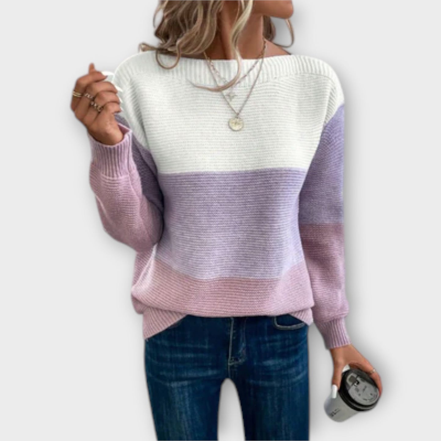 Clara | Elegant Colorblock Knit Sweater