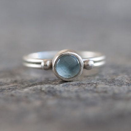 Blue Sky Moonstone Silver Ring