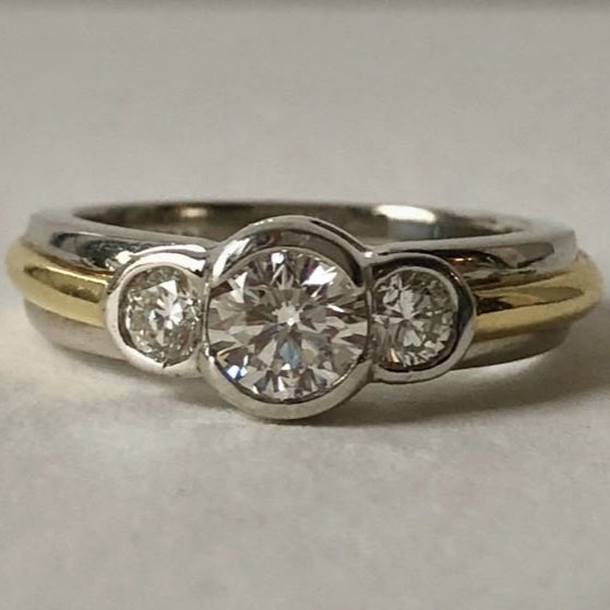 Vintage Spark Gold Fine Silver Ring