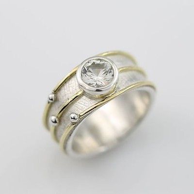 Vintage Silver & Glass Ring