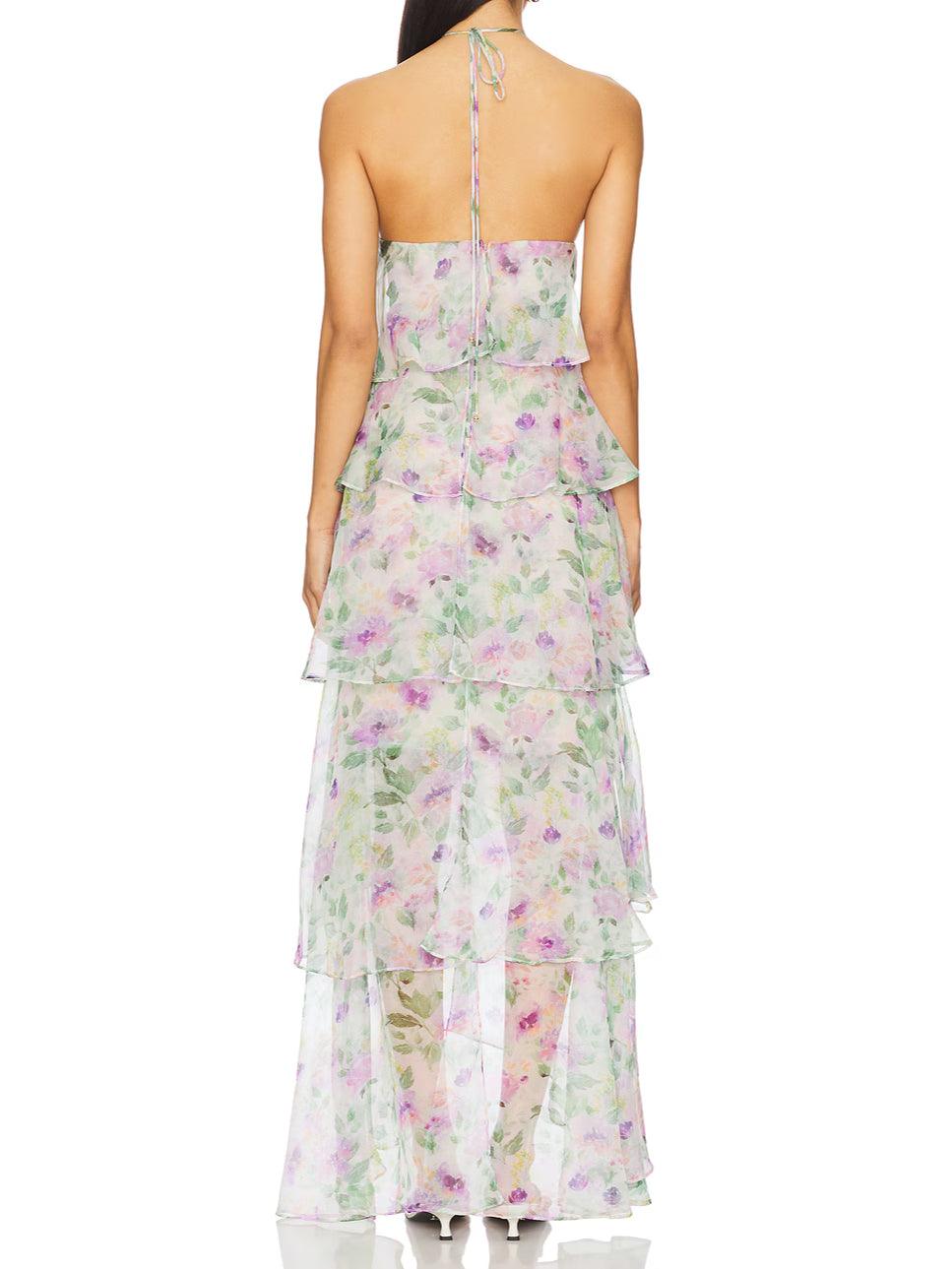 Mesh multi-layer holiday leisure cake long dress