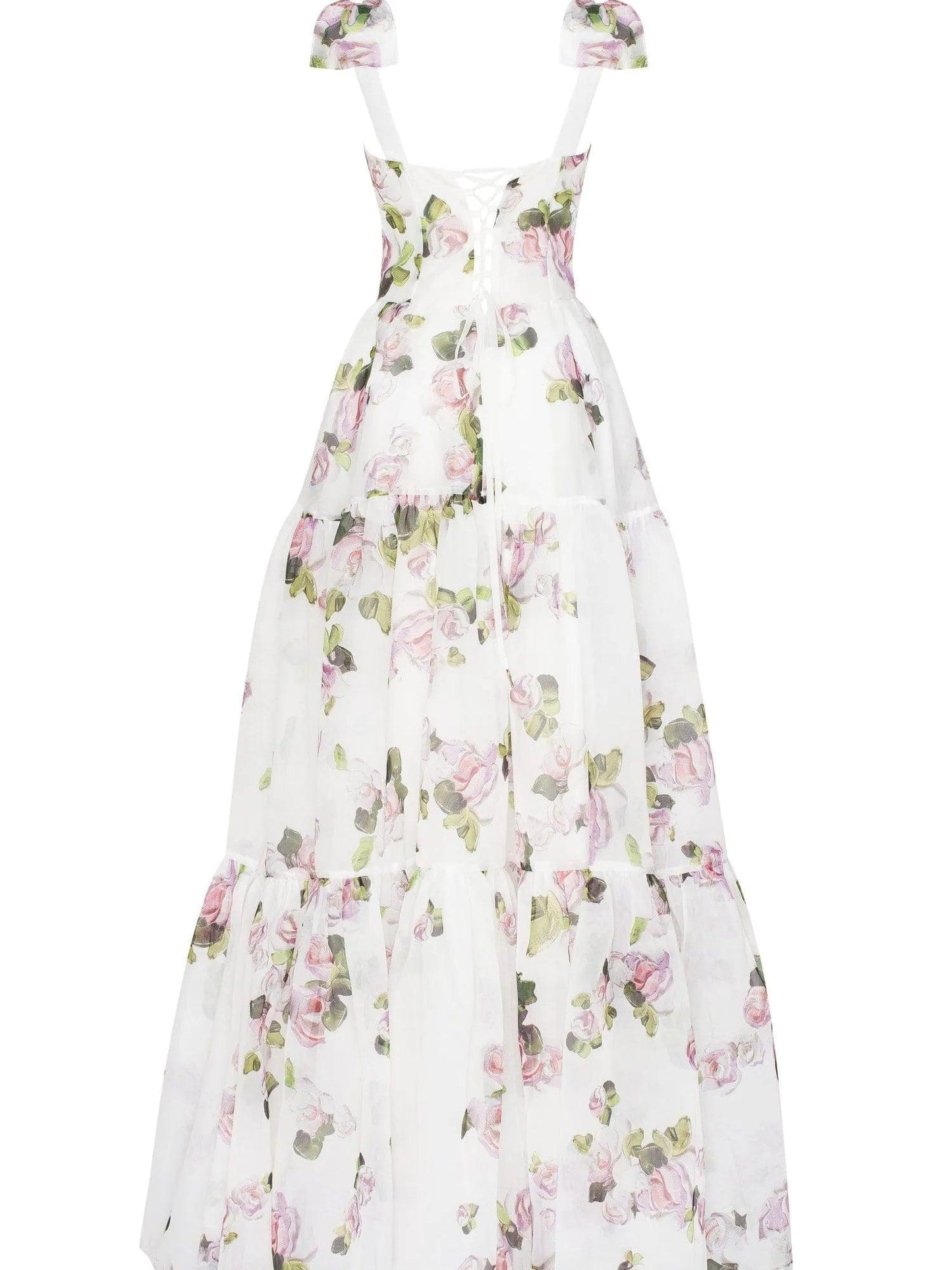 Tender Floral Maxi Tie-strap Dress