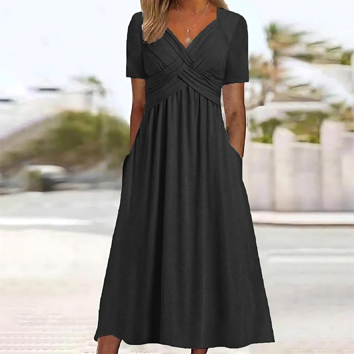 Tamma | Chic Midi Dress with Belly Coverage