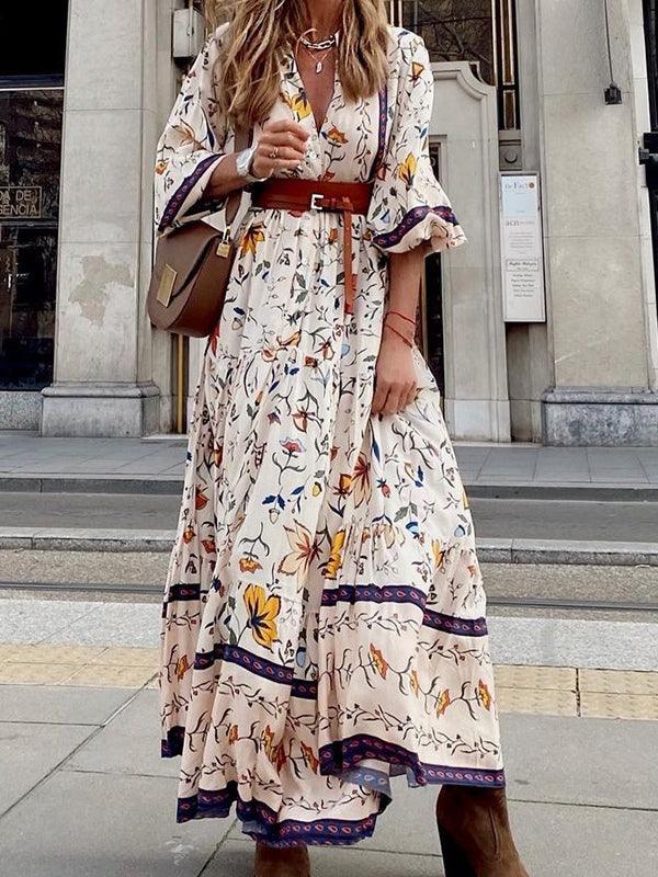 Printed Bohemian Maxi Dress