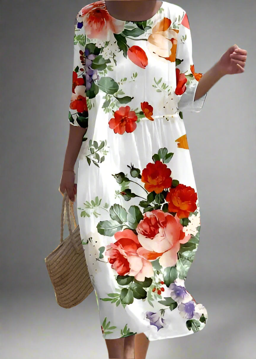 Gudula | Airy Maxi Dress with Floral Print