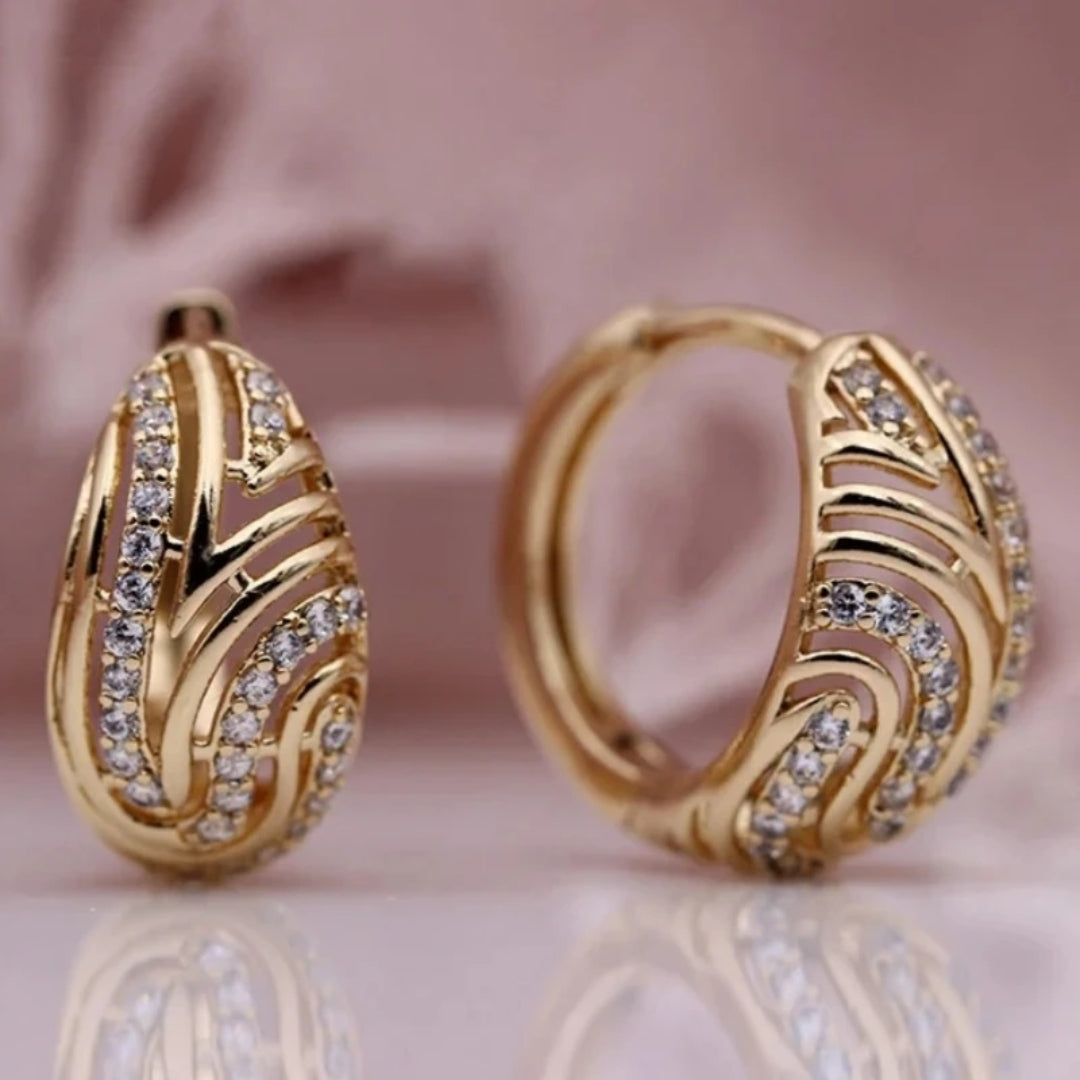 Hollow Gold Bright Basket Earrings