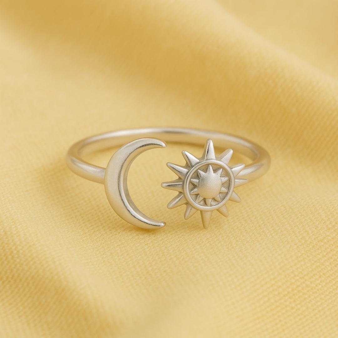 Adjustable Silvered Starlight Ring