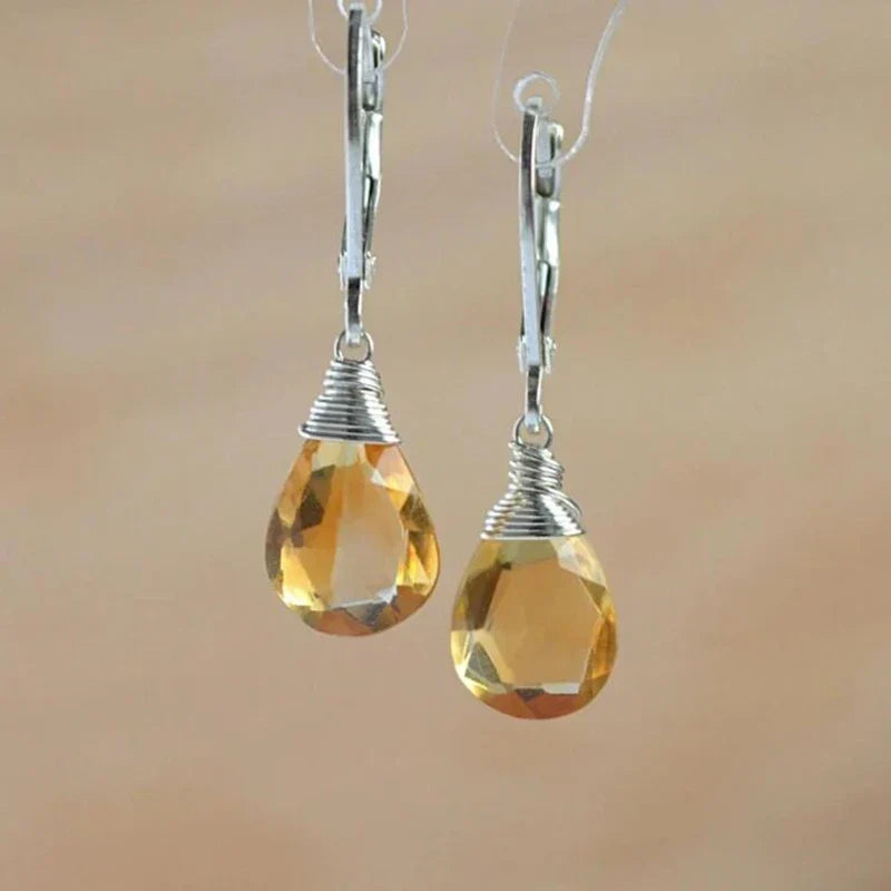 Vintage Orange Crystal Drop Earrings