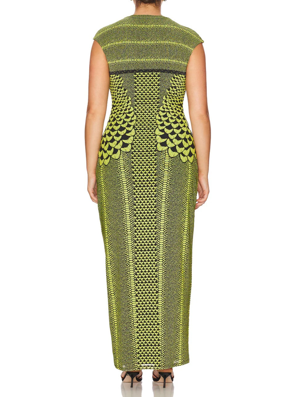 Green Floral Fitted Maxi Dress