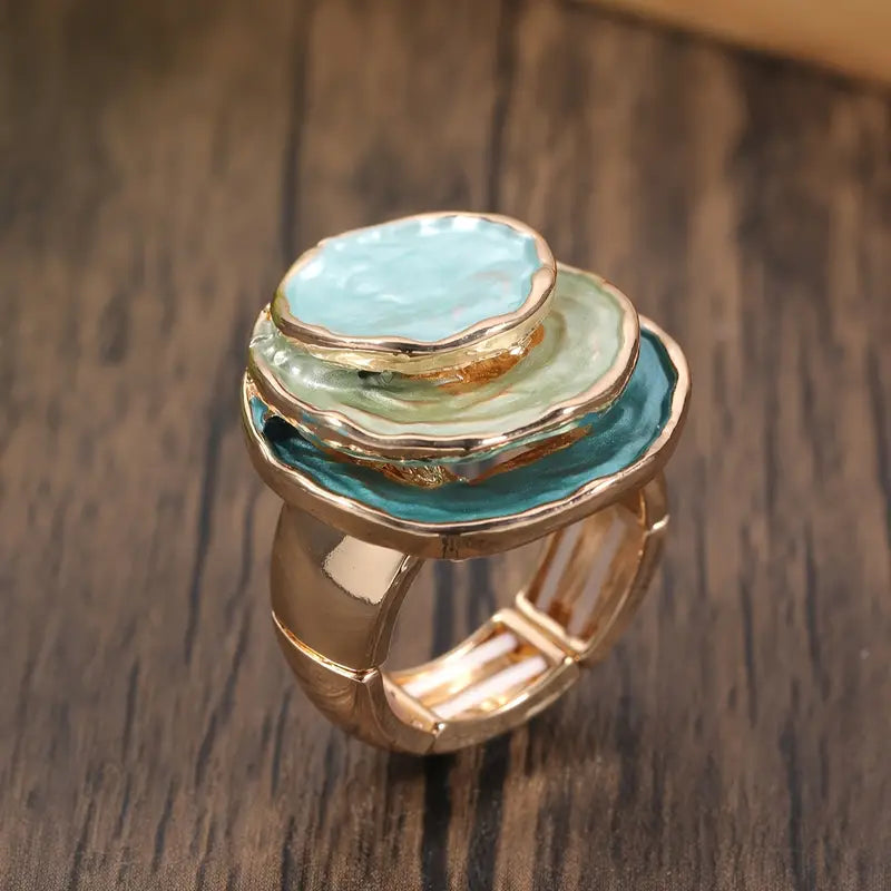 Vintage Rounded Handpainted Ring