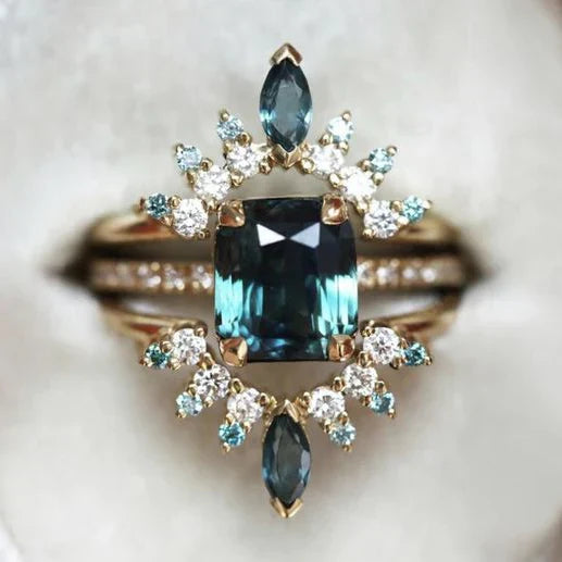 Vintage Blue Crystalline Exotic Ring