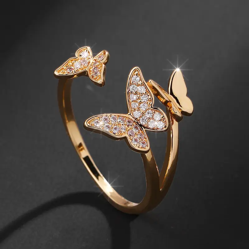 Butterfly Bright Gold Ring