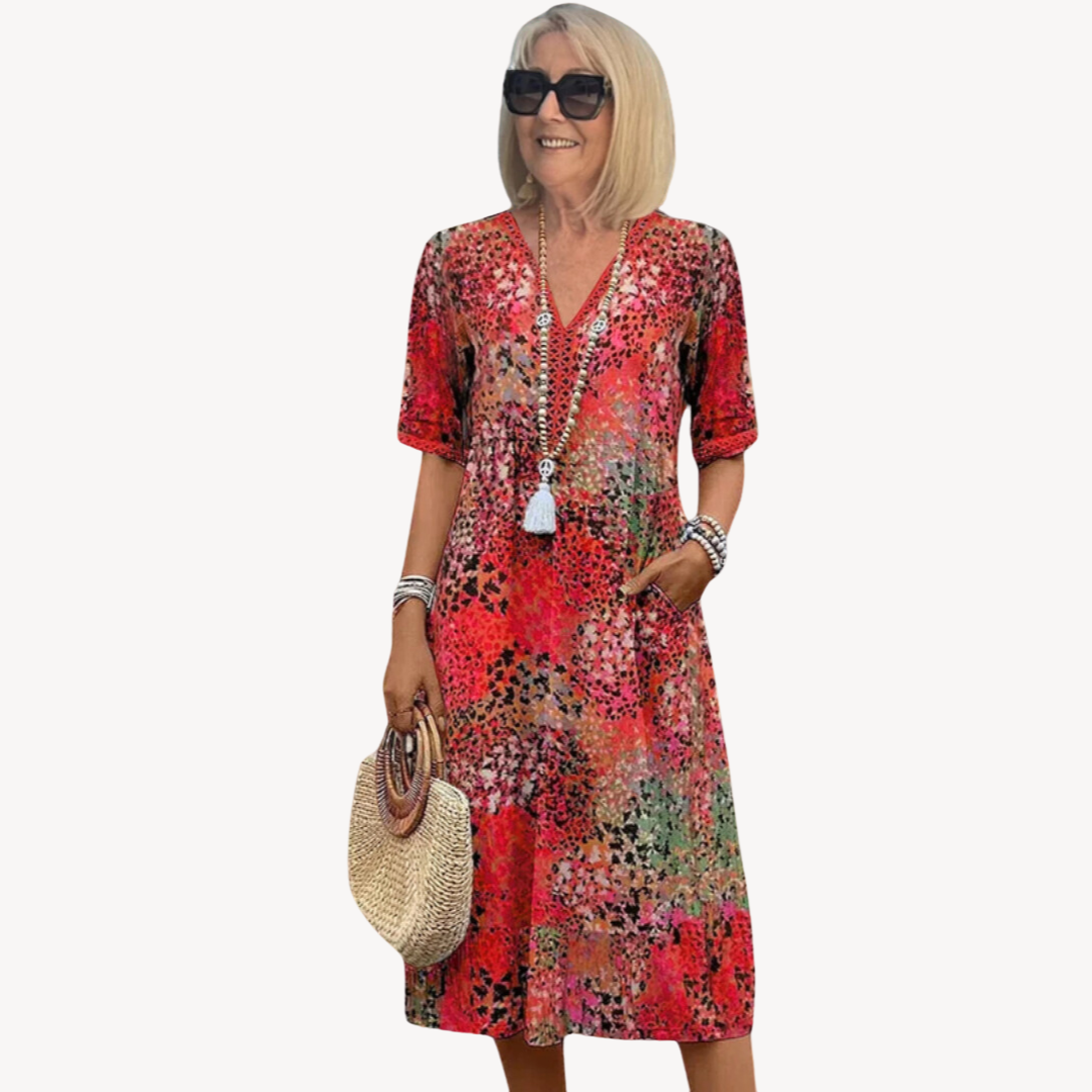 Women’s Cotton Boho Midi Dress | Loravelle