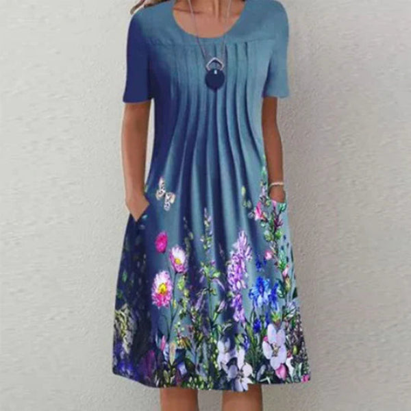 Mini dress with floral pattern