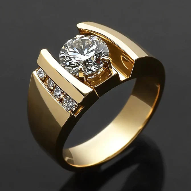 Vintage Exquisite Irregular Zirconia Gold Ring