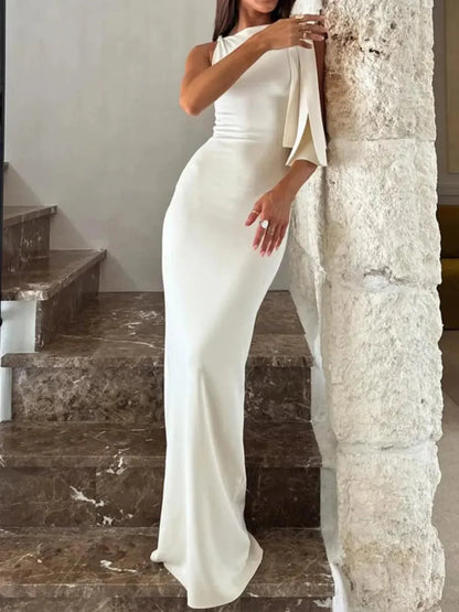 Lynn Asymmetric Tie Detail Maxi Dress