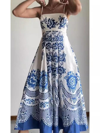 Ethnic style symmetrical print dress