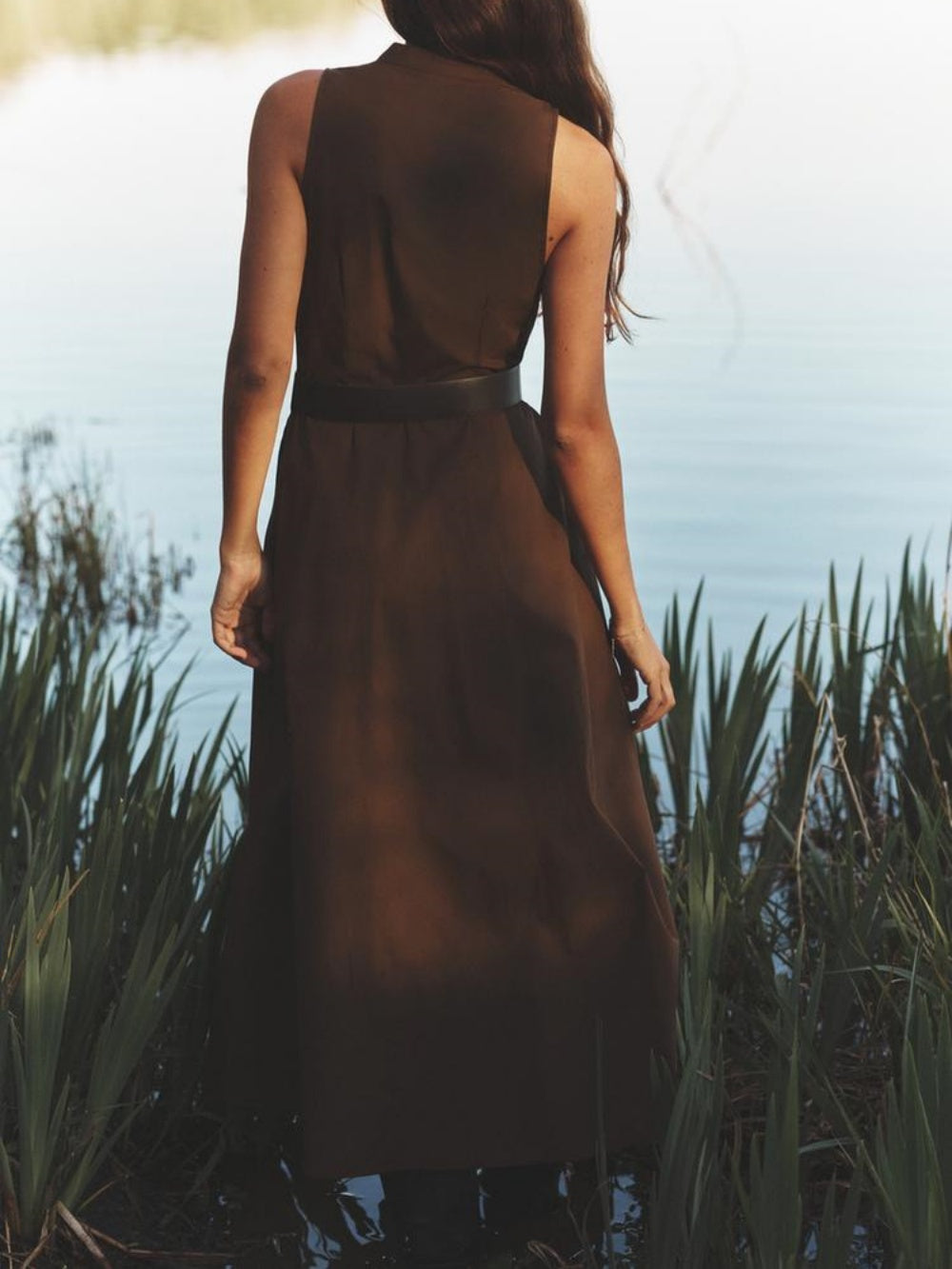 Cotton Belted Midi Dress