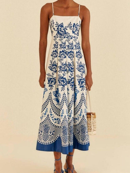 Ethnic style symmetrical print dress