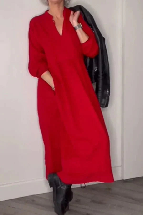 Penelope | V-Neck Linen Dress