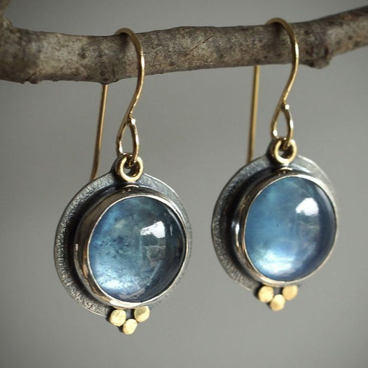 Vintage Blue Moonstone Earrings