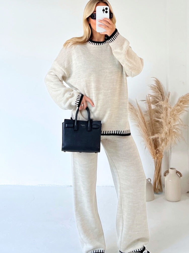 Knitted Set | Two-Piece Women's Set with Sweater and Pants | EVI