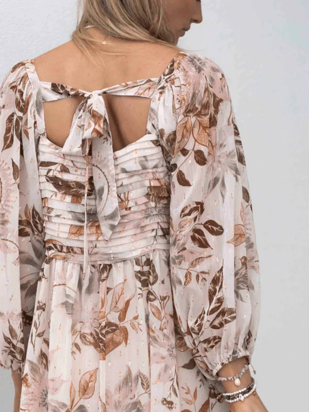 Square Neck Sleeve Mini Dress