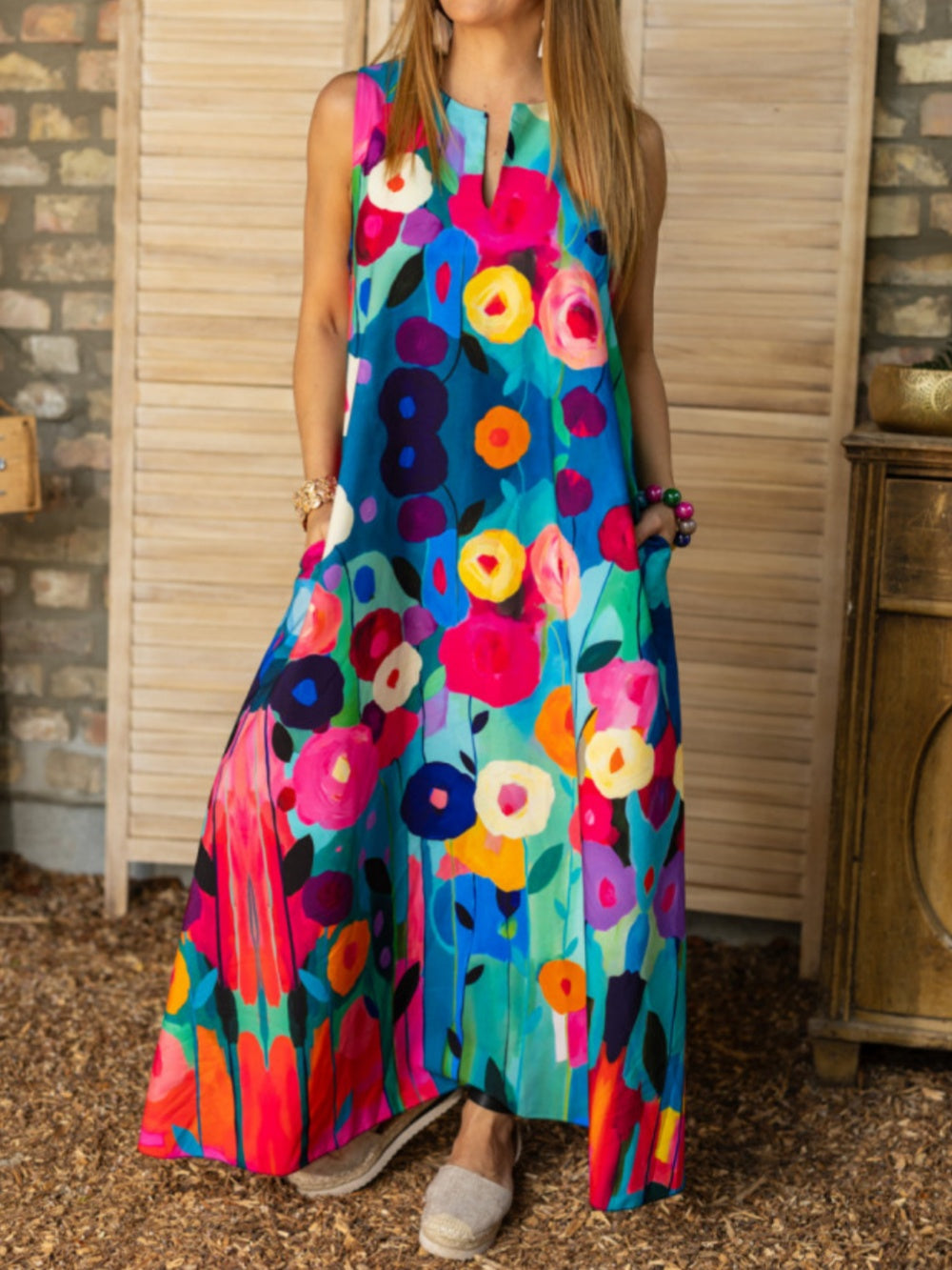 Floral painting dress