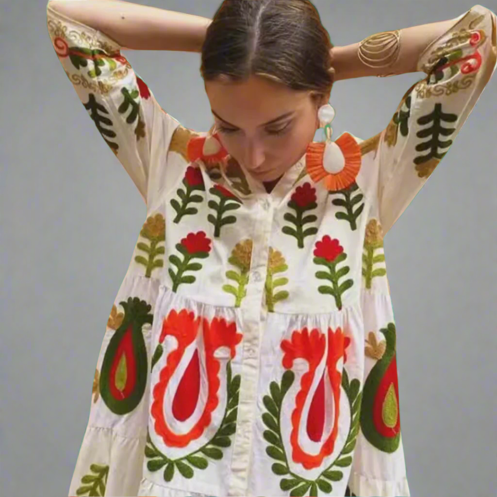 Lenora | Colorful Summer Dress with Handmade Details