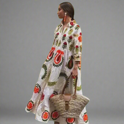 Lenora | Colorful Summer Dress with Handmade Details