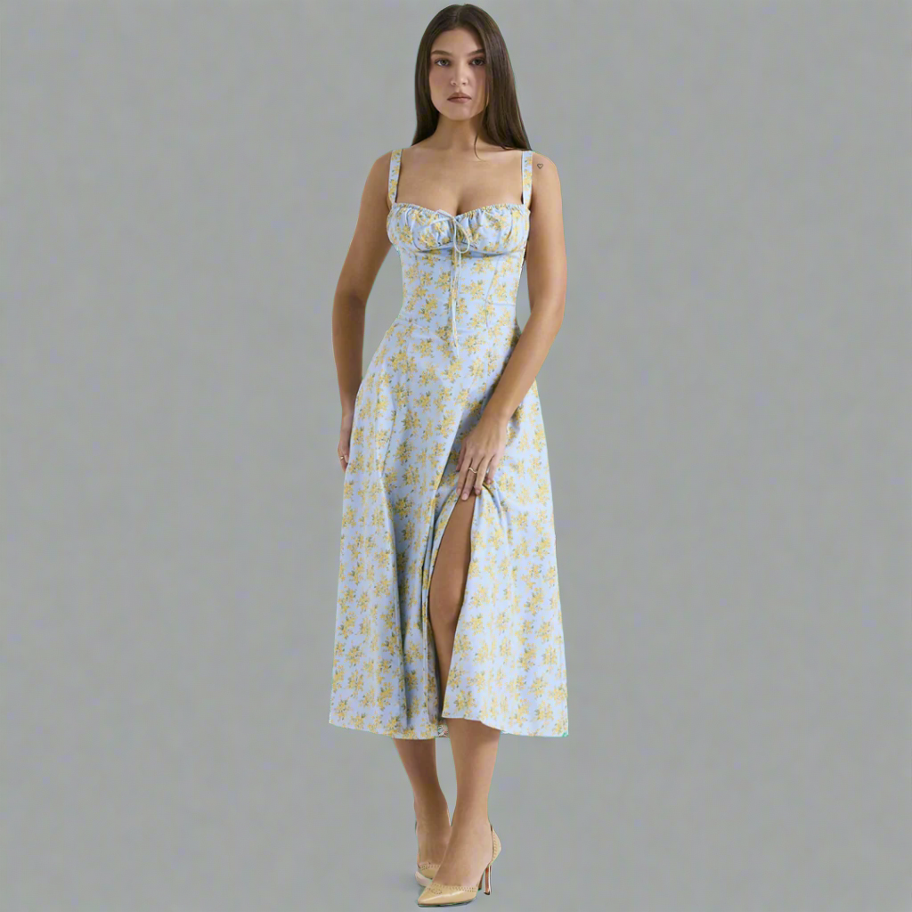 Green with small yellow flowers / 2XL