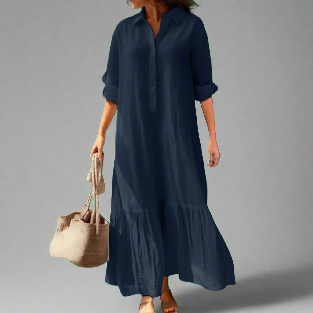Athelia | Elegant Spring Shirt Dress Made from Lightweight Premium Fabric