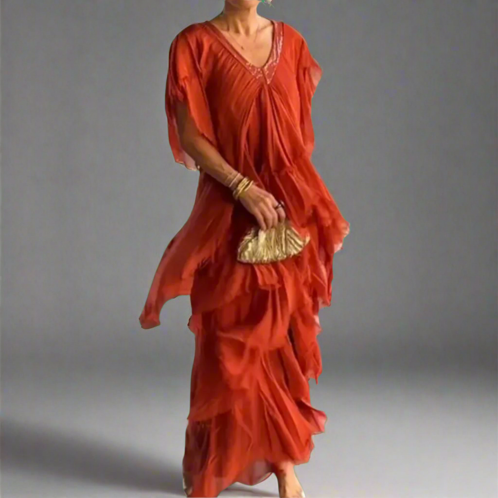 Maresilda | Elegant Maxi Dress with V-Neck