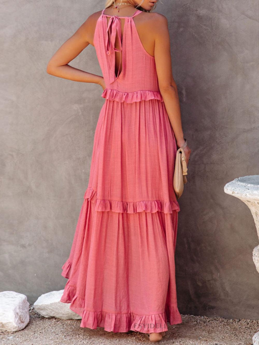 Long floor-length cake dress