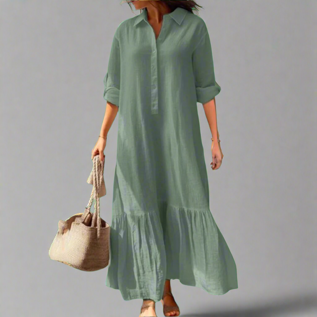 Athelia | Elegant Spring Shirt Dress Made from Lightweight Premium Fabric