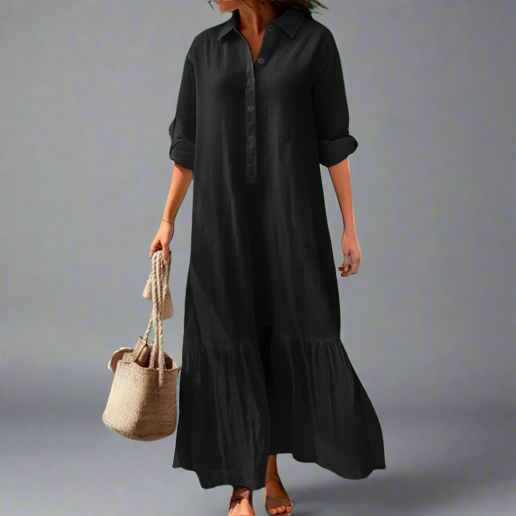 Athelia | Elegant Spring Shirt Dress Made from Lightweight Premium Fabric