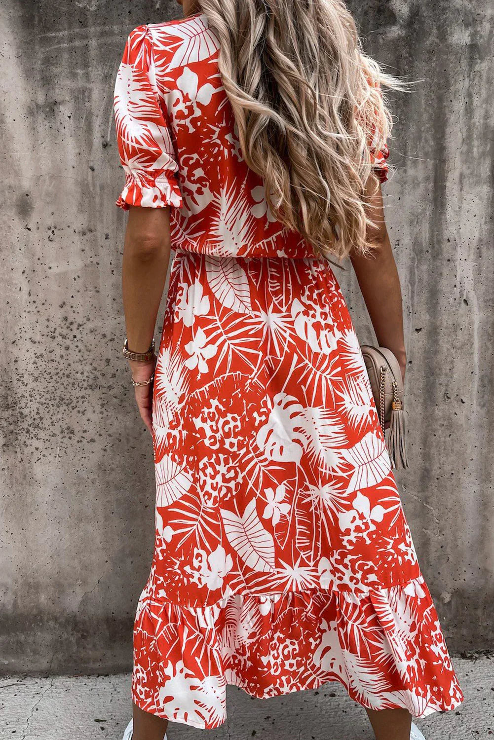 Rosea Floral Maxi Dress with V-Neckline