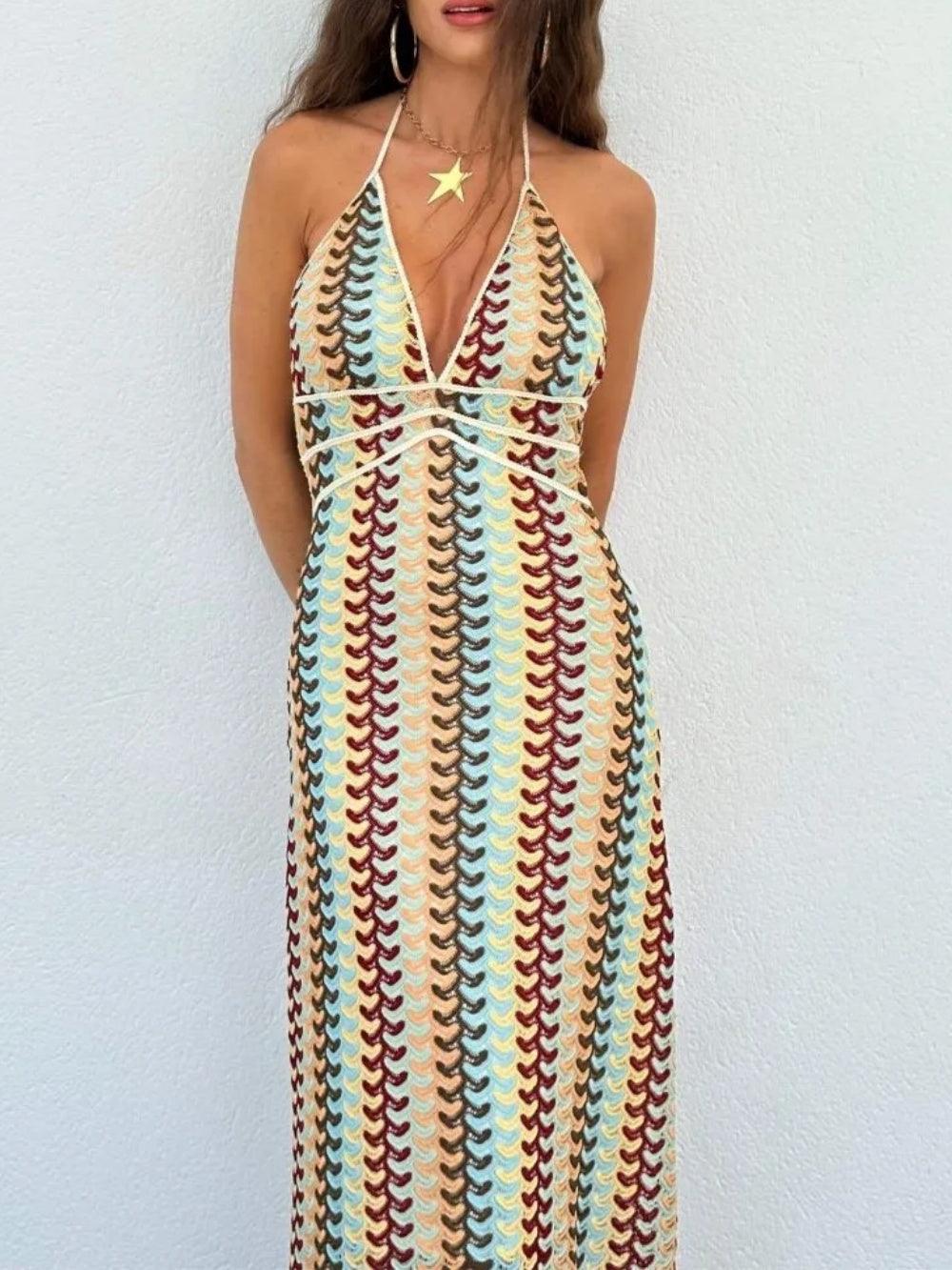Lydia Halterneck Crochet Maxi Dress