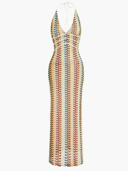 Lydia Halterneck Crochet Maxi Dress