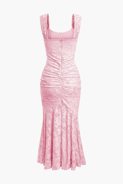 Light Pink bell floral maxi dress