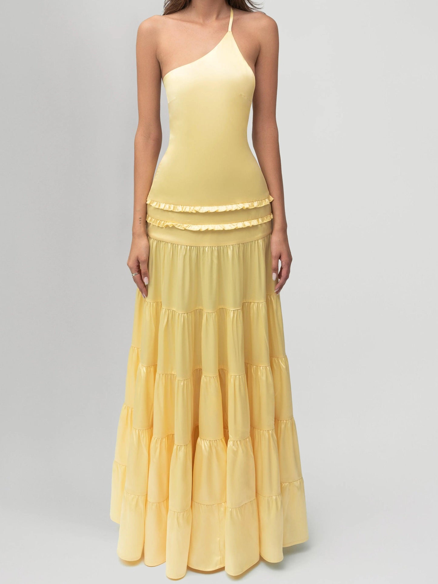 Backless One-Side Tie Maxi Dress