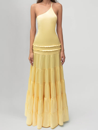 Backless One-Side Tie Maxi Dress