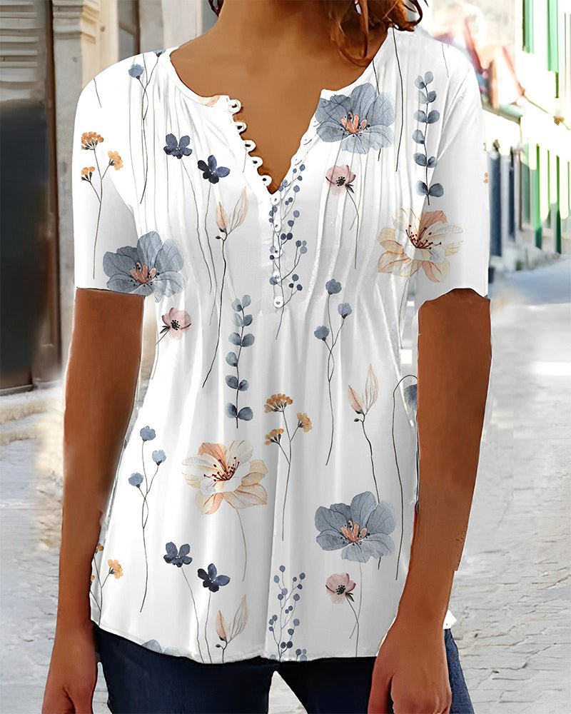Lily | Buttoned V-Neck Blouse