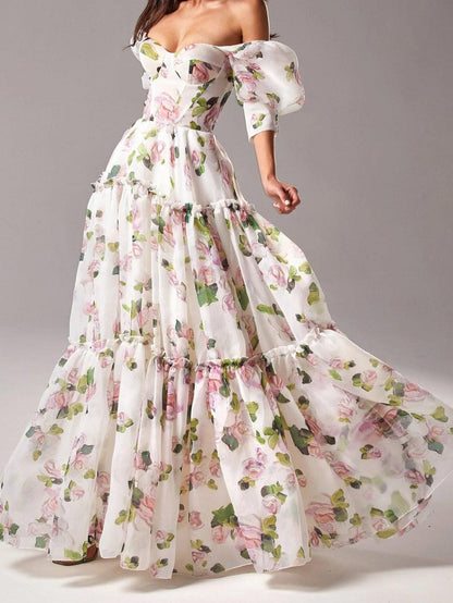 Voluminous Sheer Sleeves Dress