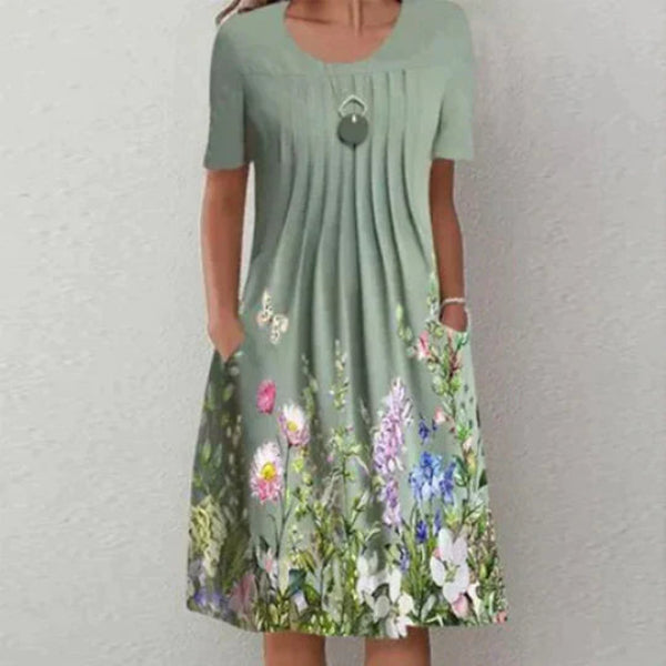 Mini dress with floral pattern