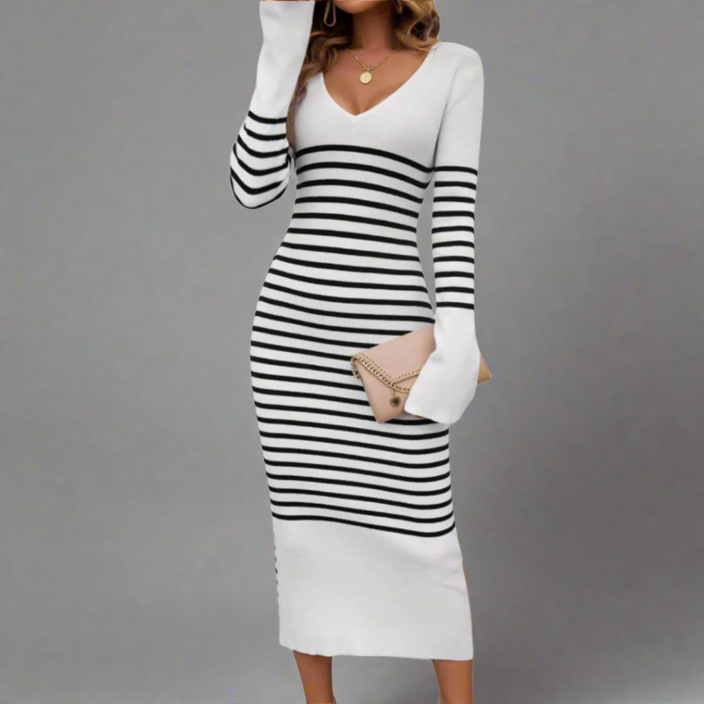 Johanna | Premium Knit Dress with Flattering V-Neck