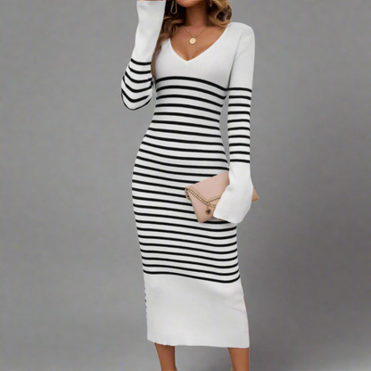 Johanna | Premium Knit Dress with Flattering V-Neck