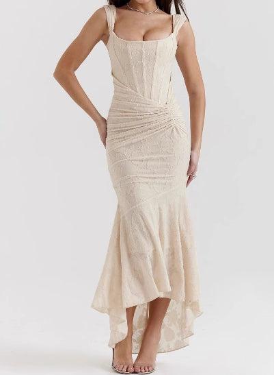 White floral maxi dress